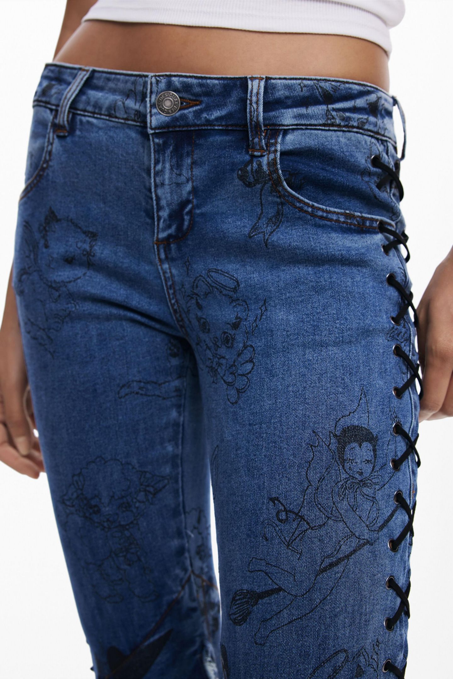 Женские джинсы Desigual Maria Escote denim pants, цвет: Синий — фото 3