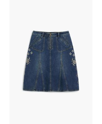 Women's Embroidered denim skirt