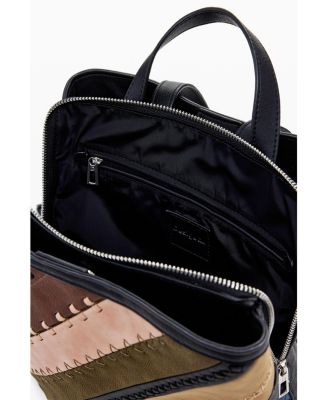 Women's Medium faux leather effect backpack with stitching