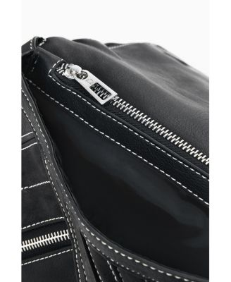 Women's Small faux leather backpack with buckles