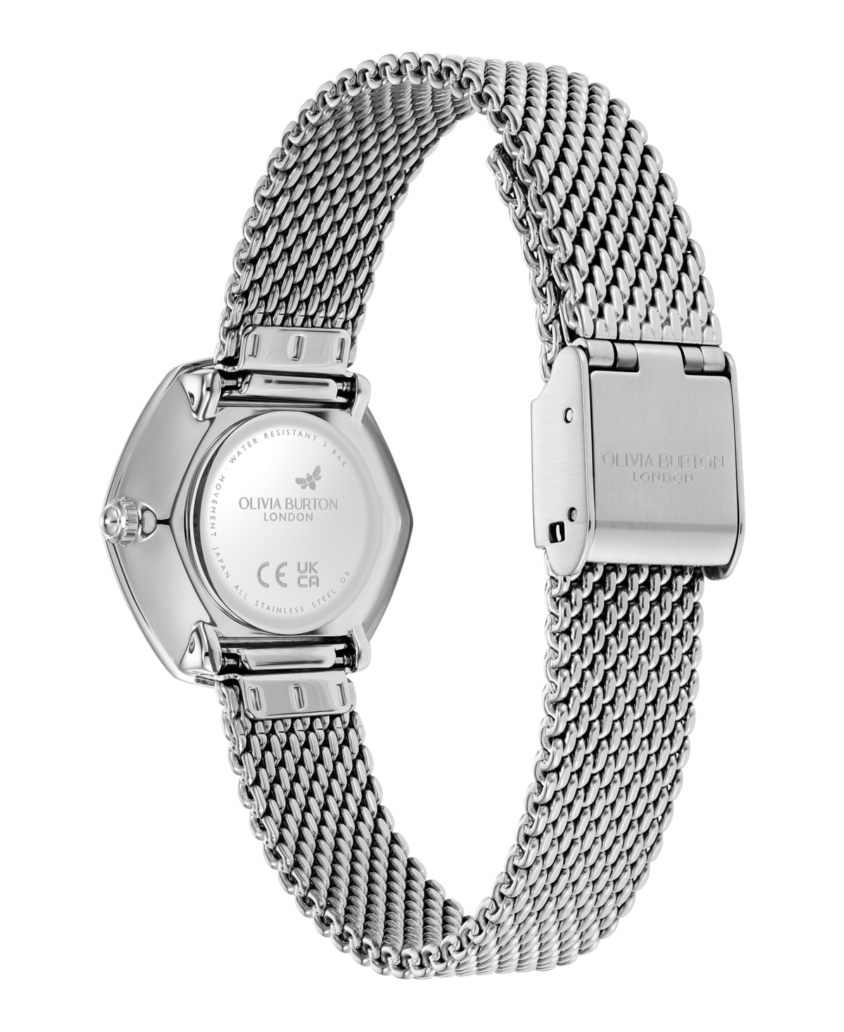Olivia Burton Women's Charing Silver Tone Stainless Steel Bracelet Watch, 28.5mm