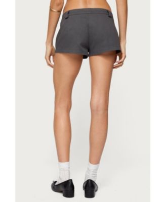 Womens Studded Belt Denim Micro Shorts