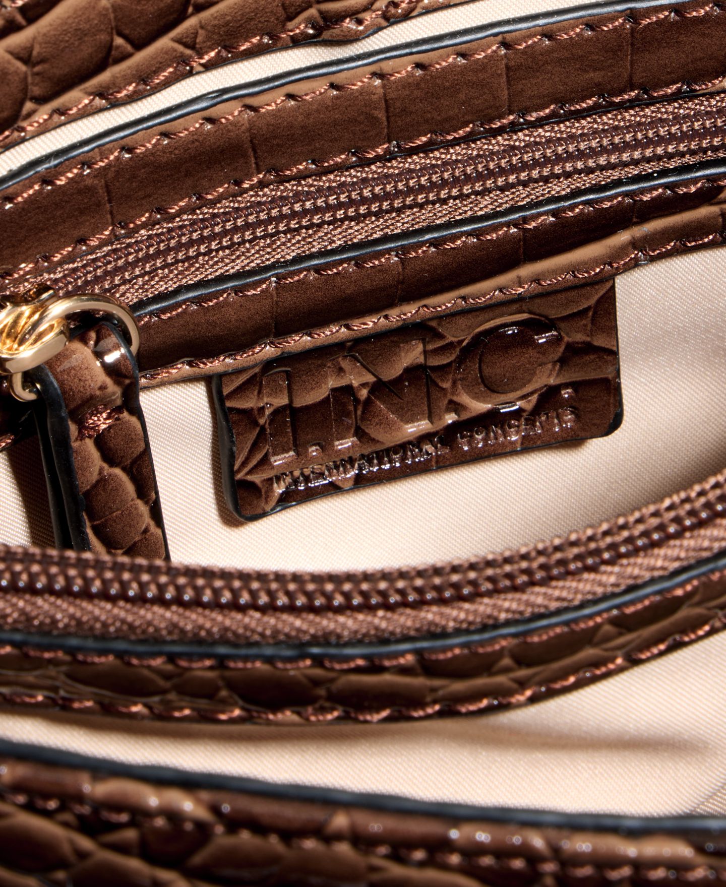 Женская сумка I.N.C. International Concepts Mini Ajae Croc-Embossed Shoulder, цвет: Шоколадный сливовый — фото 6