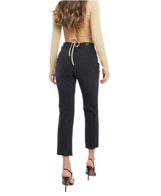 Women's High Rise Camo Sequin Straight Leg Jeans