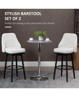 Modern Bar Stools, Set of 2 Swivel Kitchen Bar Chairs,