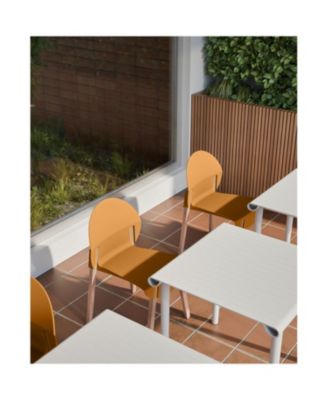 Tropical Orange Chairs - Red Oak Legs, Dining Set (4-Pack)