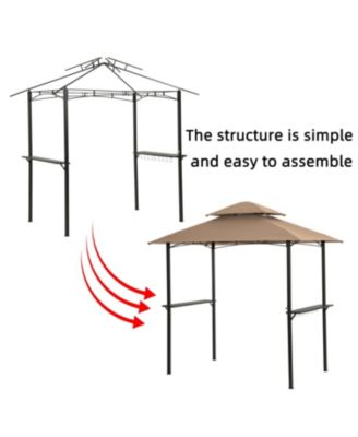 Grill Gazebo 8x5 Ft Khaki