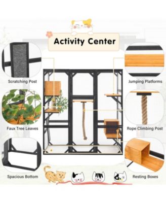 Outdoor Cat House Catio with Condos