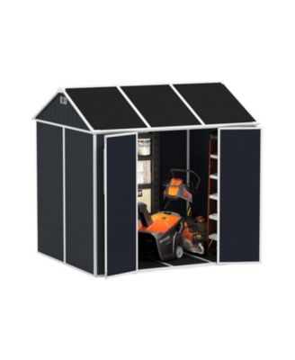 8x7 Outdoor Resin Storage Shed - Dark Gray
