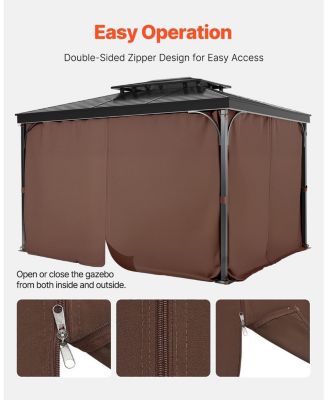 Outdoor Gazebo Curtain Panels Waterproof for Patio and Backyard Privacy