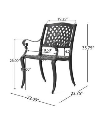 Cayman Arch Mesh Aluminum Dining Chairs Set of 2 Outdoor Patio Seating