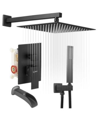 3-Spray Patterns With 2.5 GPM 12 in. Showerhead Wall Mounted Dual Shower Heads With Valve