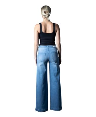 Women's Mid-Rise Wide-Leg Sailor-Button Jeans