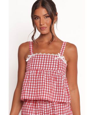 Women's Isidore Gingham Short Set - Red