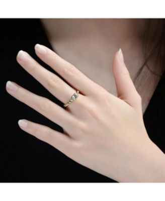 14K Gold Plated with Clear Cubic Zirconia Statement Ring