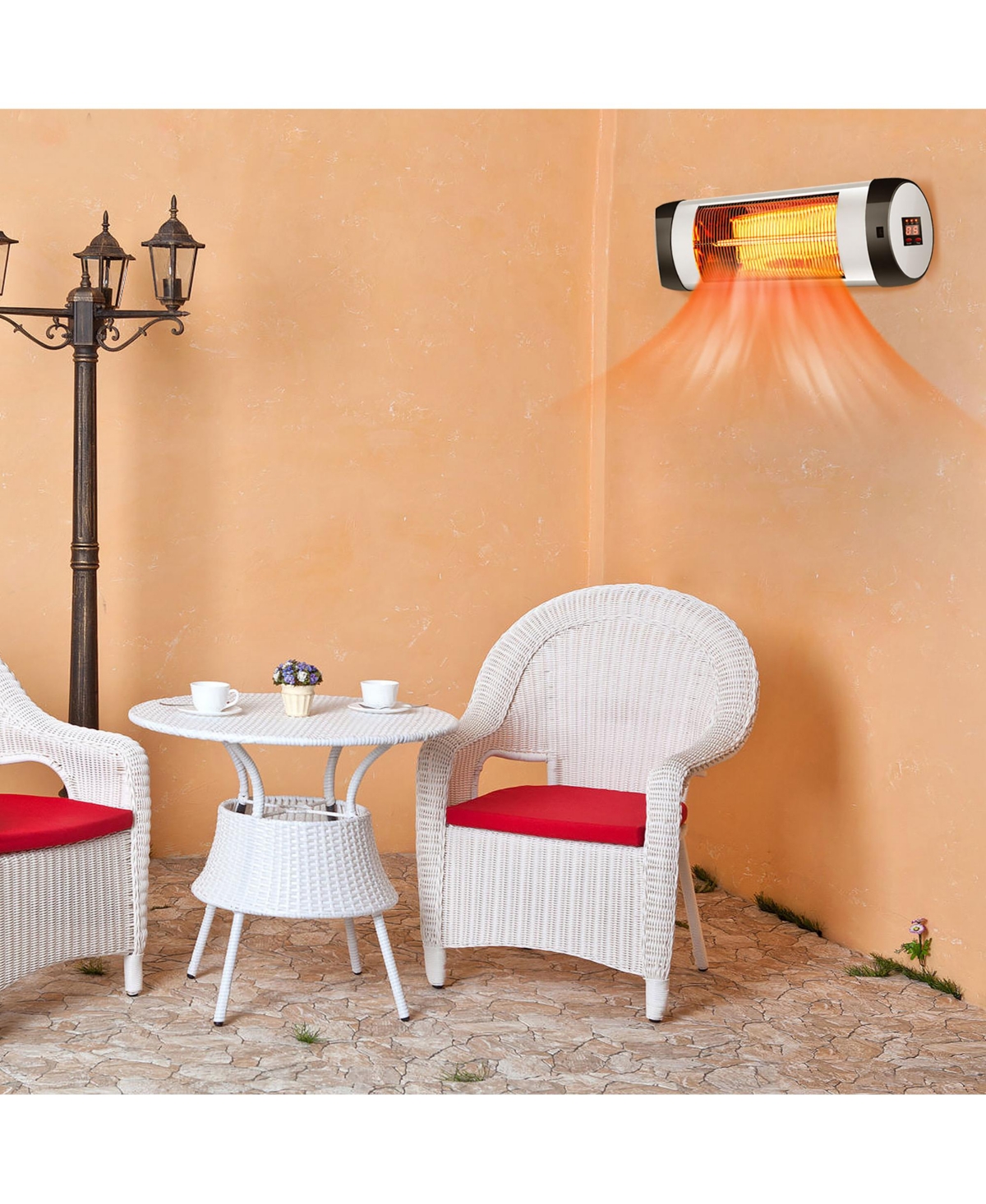 Costway Patio Electric Heater Wall-Mounted Infrared Heater