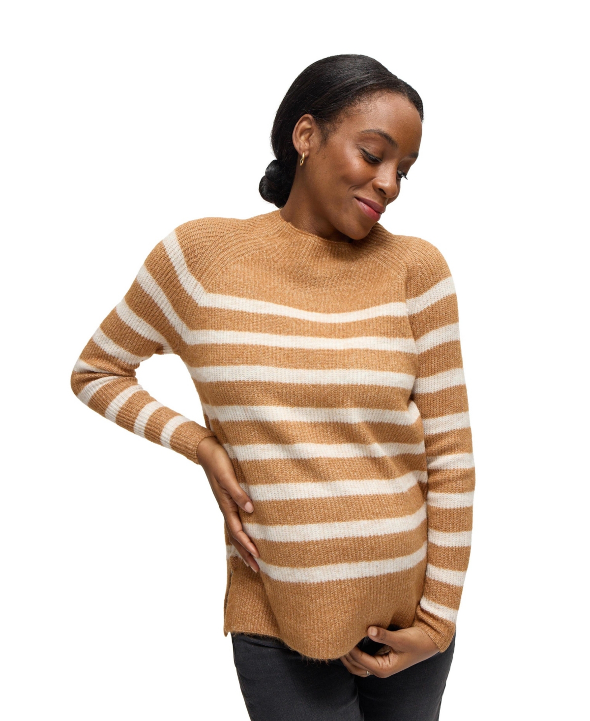 Ingrid + Isabel Mock Neck Striped Sweater