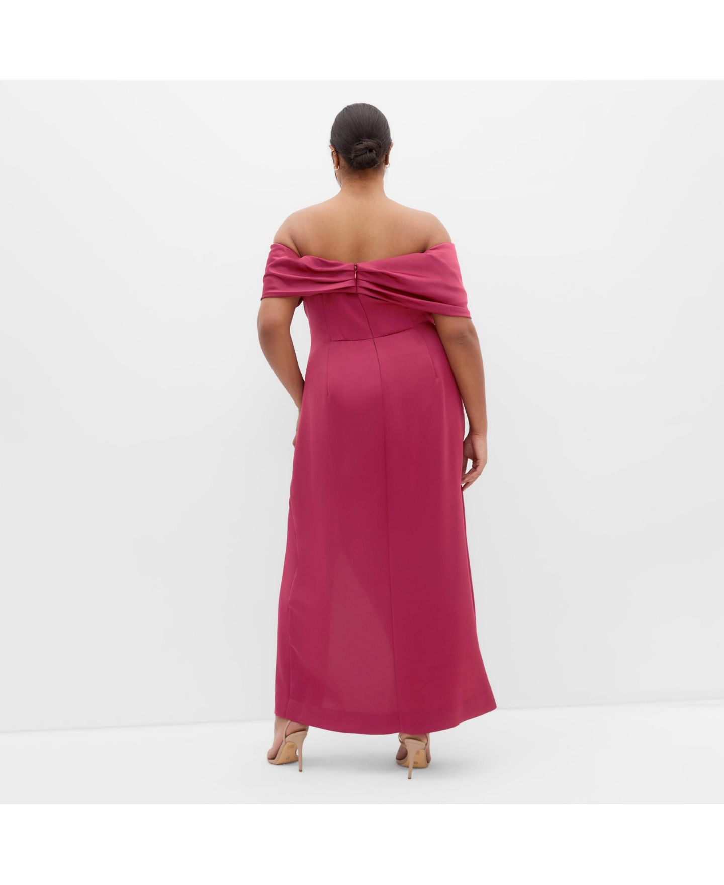 Женское платье CITY CHIC Paloma Off Shoulder Maxi, цвет: Свекольный красный — фото 2
