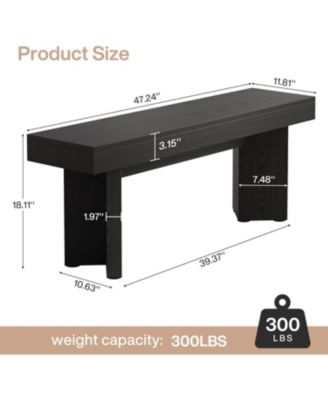 Wooden Entryway Bench, 47" Farmhouse Indoor End of Bed Bench