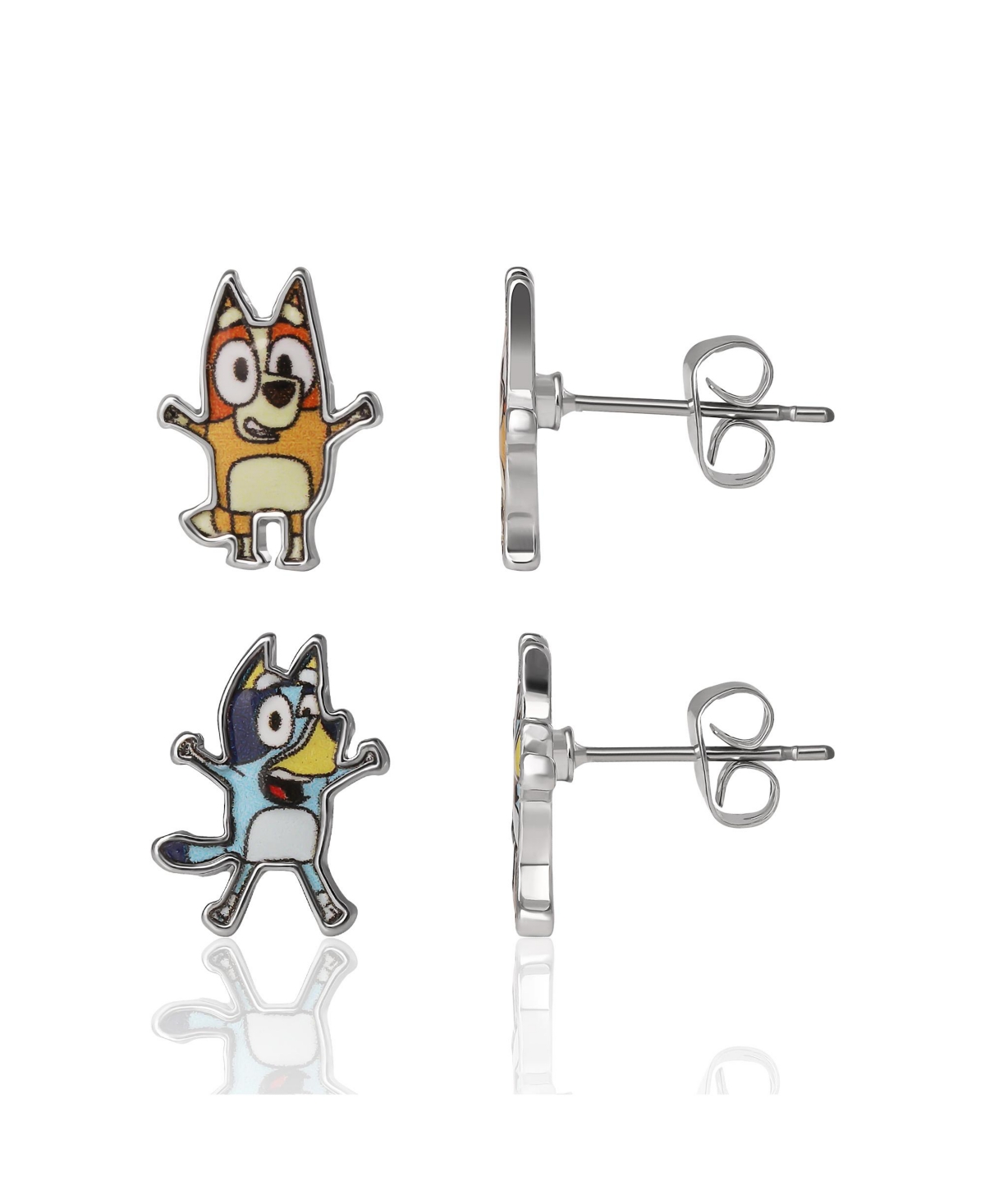 Bluey 4-Pack Stud Earrings Set - Character Jewelry Gift for Kids