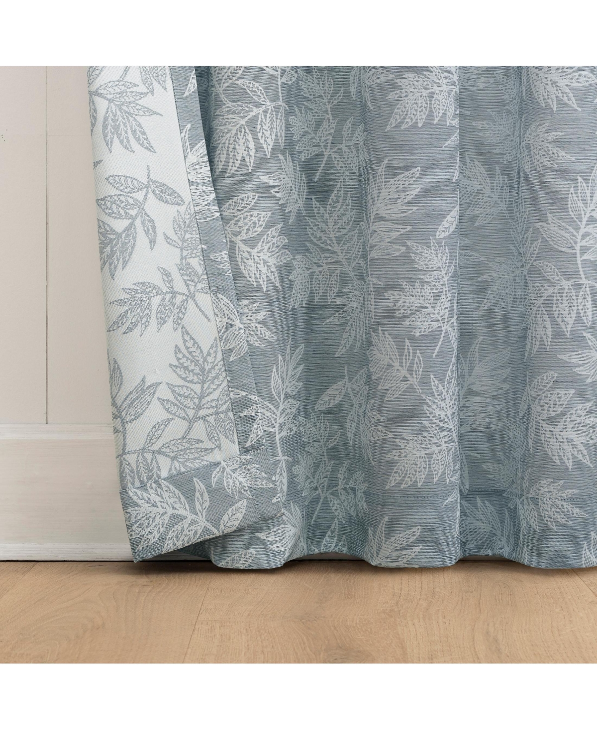 No. 918 Kacey Woven Jacquard Leaf Semi-Sheer Rod Pocket Curtain Panel