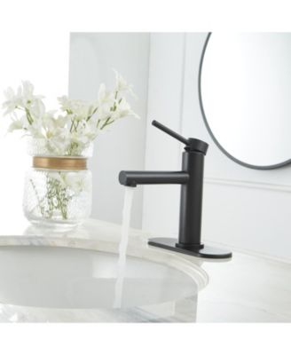 Single Hole Single-Handle Bathroom Faucet in Matte Black