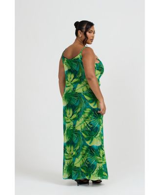 Women's Print Trim Maxi Dress