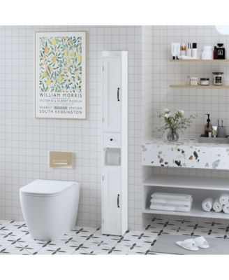 67.51 in Slim Tall Bathroom Cabinet with Adjustable Shelves and 2 Doors