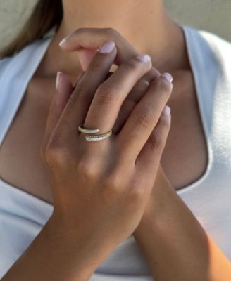 Cubic Zirconia Overlapping Pave Band Ring