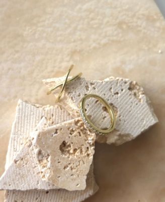 Cubic Zirconia X and Eternity Ring Set