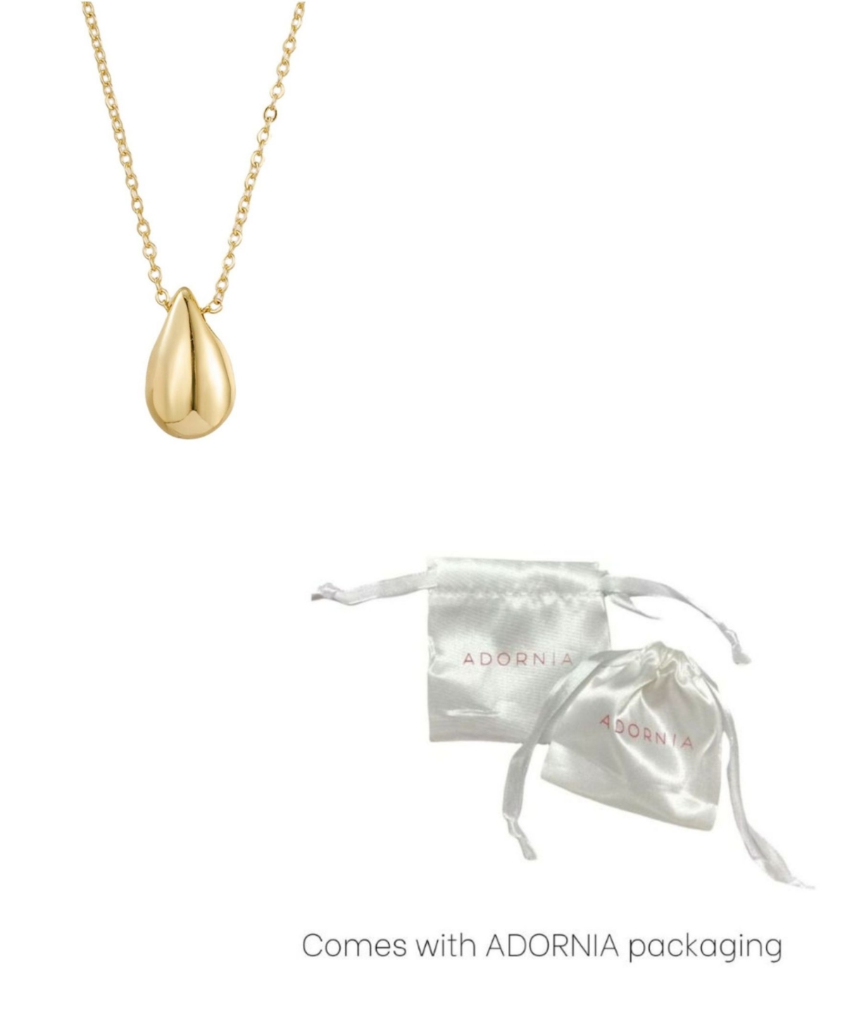 Adornia Gold Teardrop Necklace In Gold