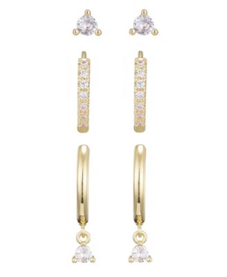 Gold Plated Cubic Zirconia Earring Set