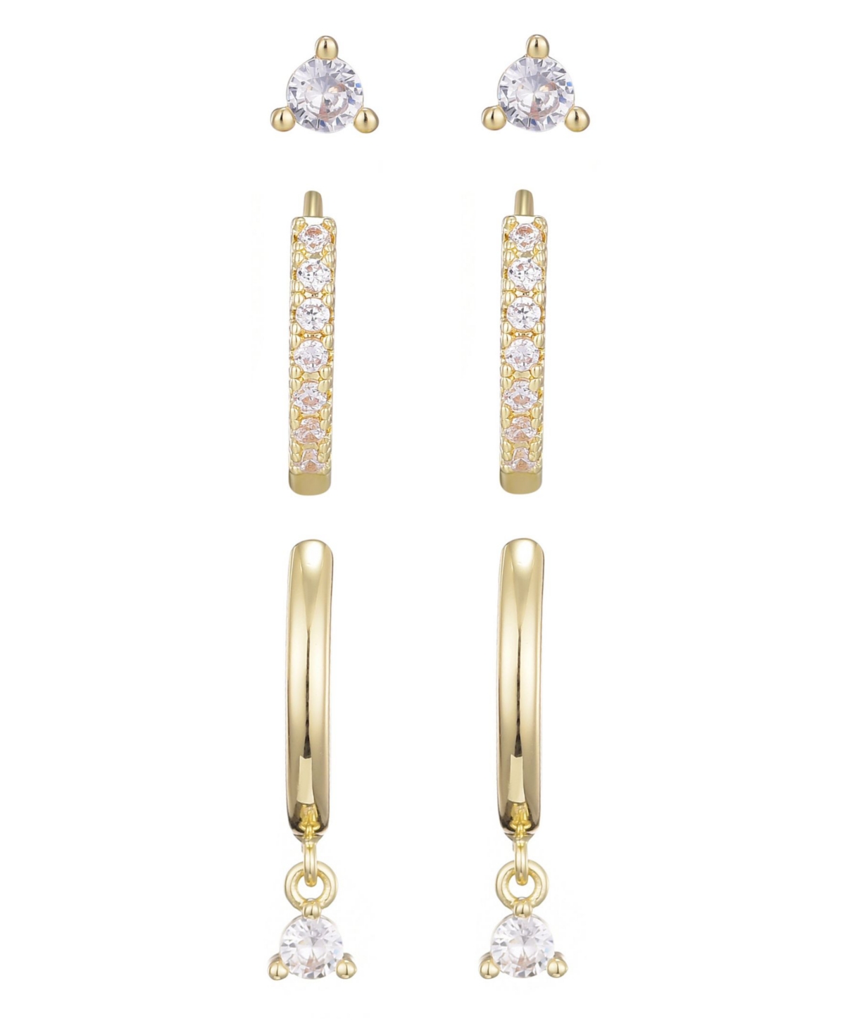 Adornia Gold Cubic Zirconia Earring Set In Multi