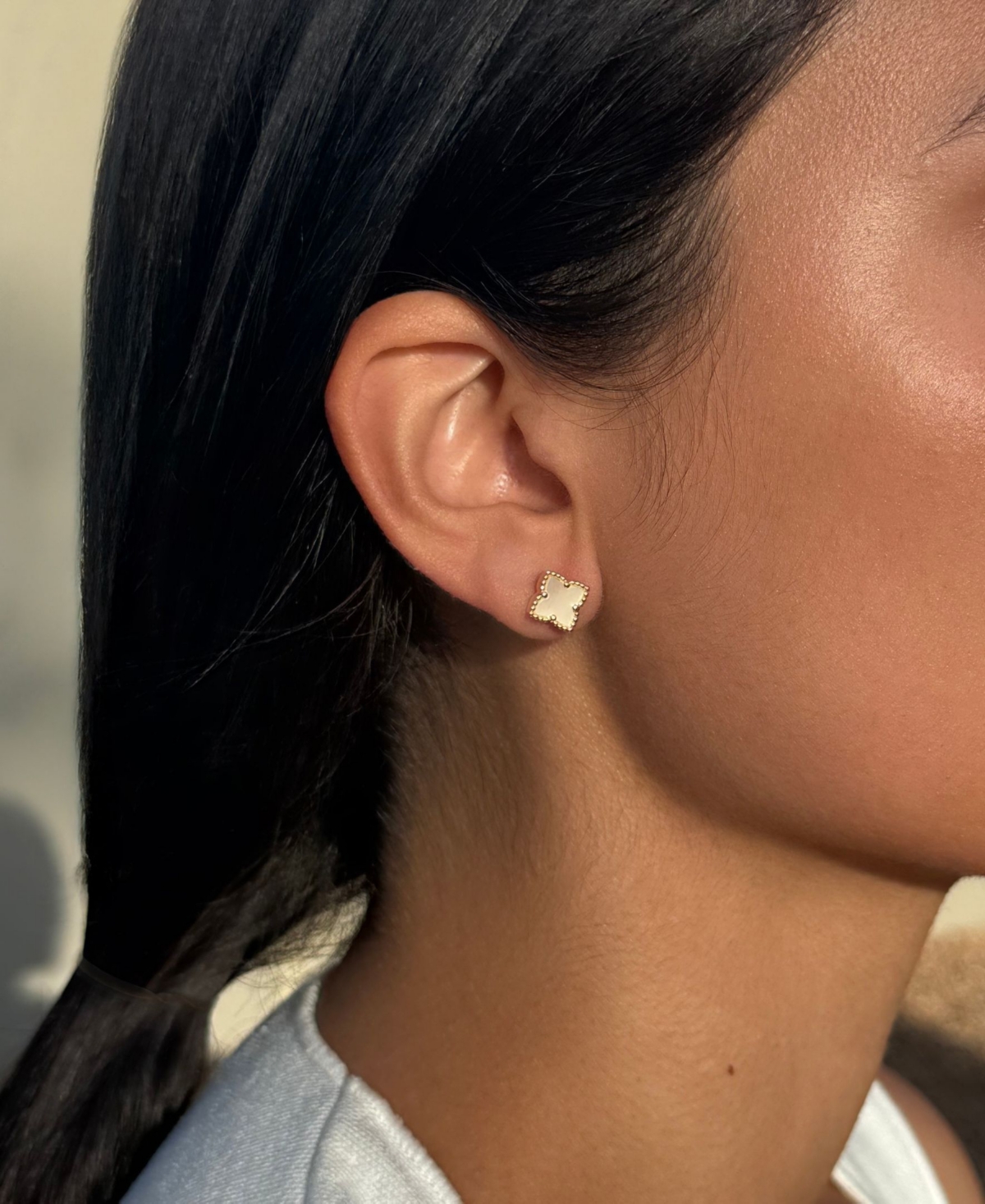 Adornia Gold Clover Stud Set