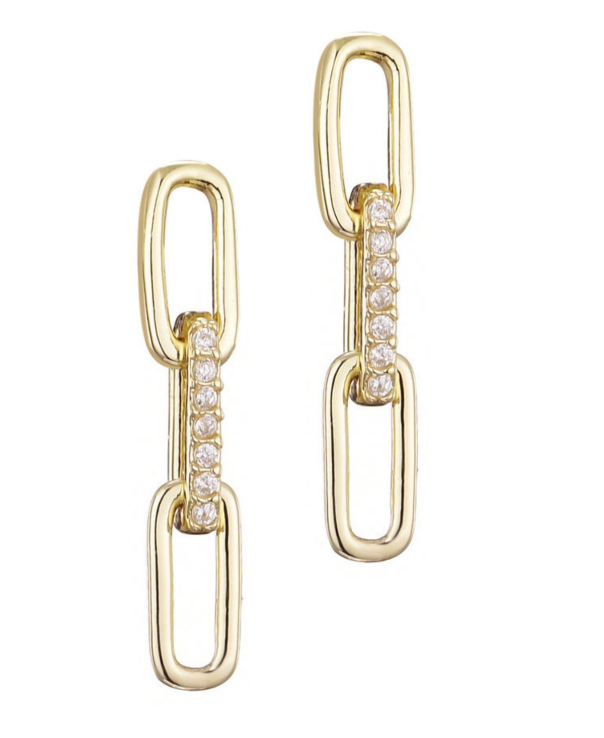 Adornia Gold Cubic Zirconia Mini Paperclip Drop Earrings In Gold