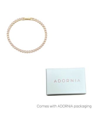 Gold Plated Crystal Bezeled Tennis Bracelet