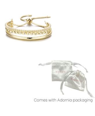 Gold Plated Adjustable Three-Line Cuff Bolo Bracelet