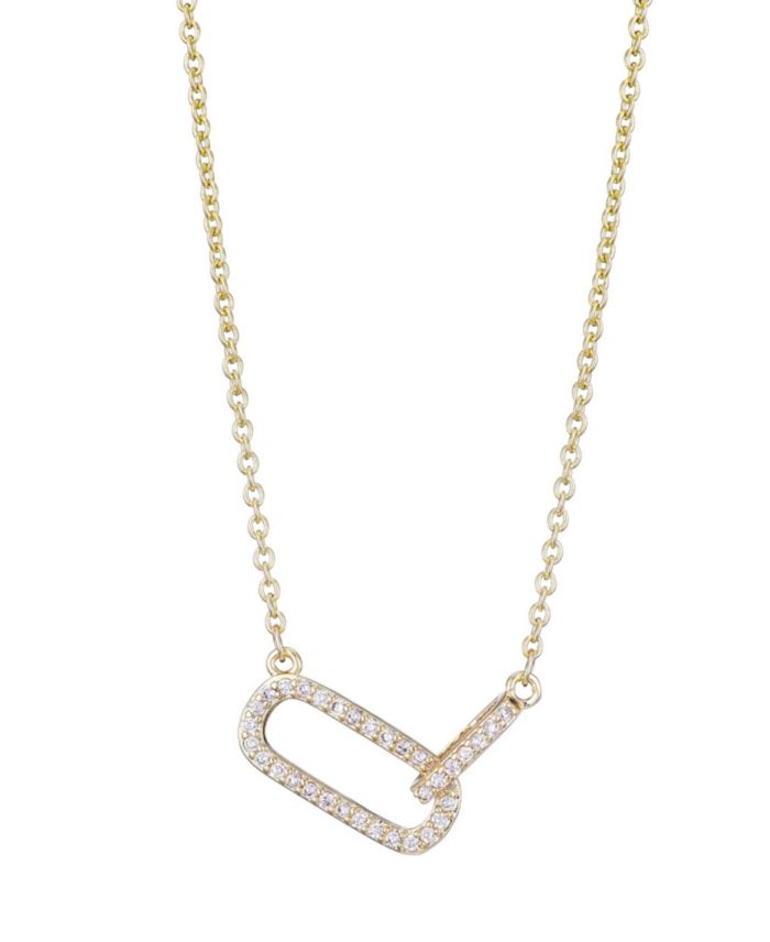 ADORNIA Gold Cubic Zirconia Pave Links Necklace