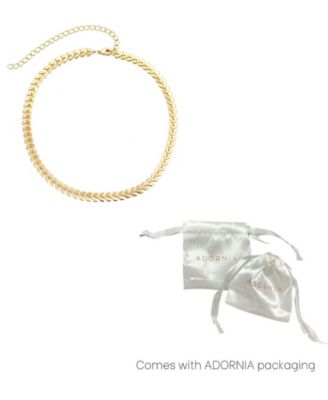 Gold Plated Adjustable Fishtail Chain Choker Necklace