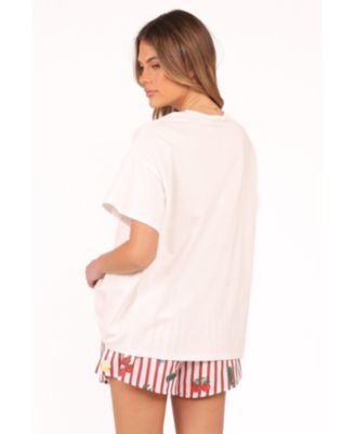 Women's Krystal Short Set - Red Stripe XL