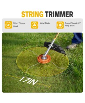 4-in-1 40V Max Power Cordless Electric Brush Cutter, String Trimmer, Pole Saw & Hedge Trimmer with 2× 4.0Amh Batteries and Charger