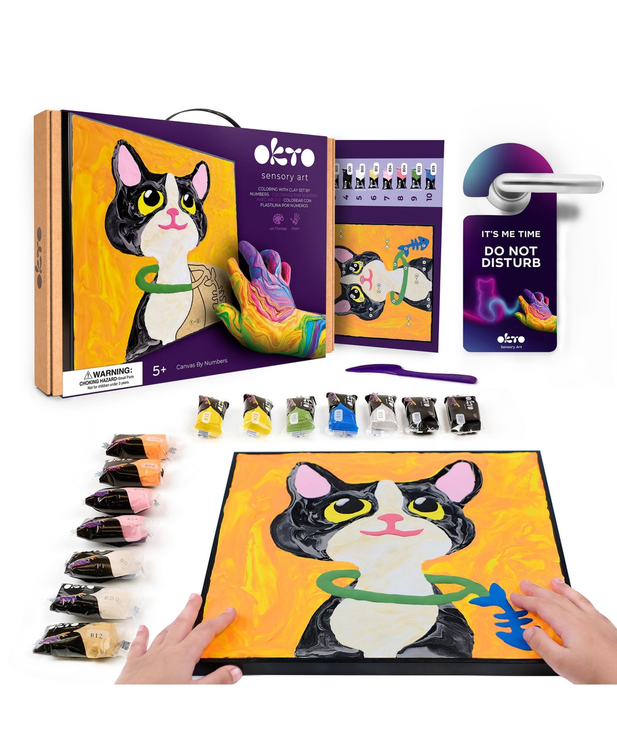 Okto Air-Dry Clay by Numbers – 29x29 Cat (11.4 x 11.4 in)