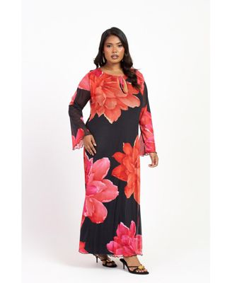 Women's Long Sleeve Floral Maxi Dress