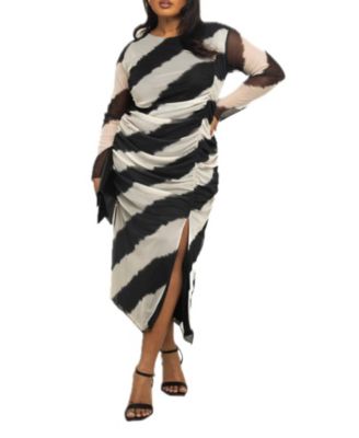 Women's Monochrome Print Midaxi Dress