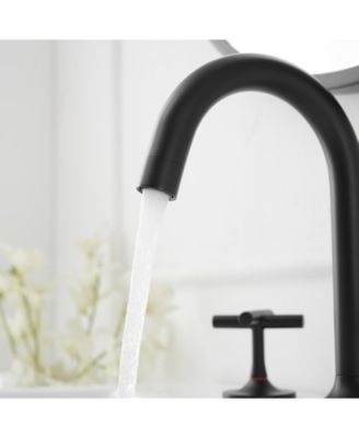 8 in. Widespread Double-Handle High-Arc Bathroom Faucet in Matte Black