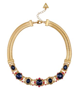 Glass Stone Gold-Tone Necklace