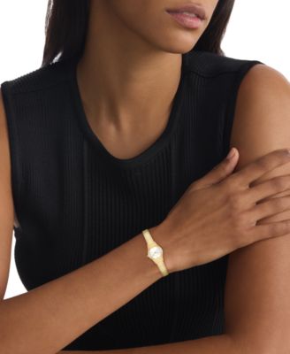 Women's Contemporary Gold Tone Stainless Steel Mesh Bracelet Watch, 18mm