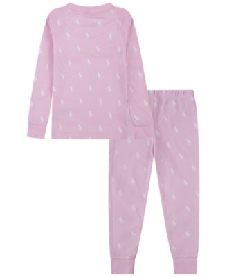 Girls' Toddler 2T-4T Long-Sleeve T-Shirt and Pants, 2-Piece Pajama Set