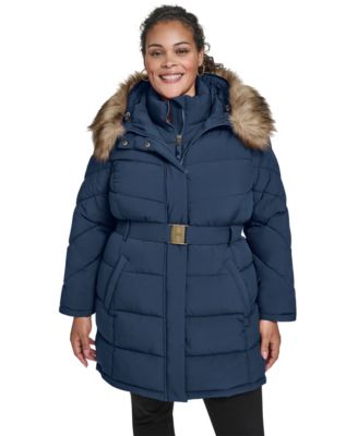 Plus Size Hooded Puffer Coat