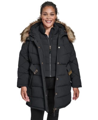 Plus Size Hooded Puffer Coat
